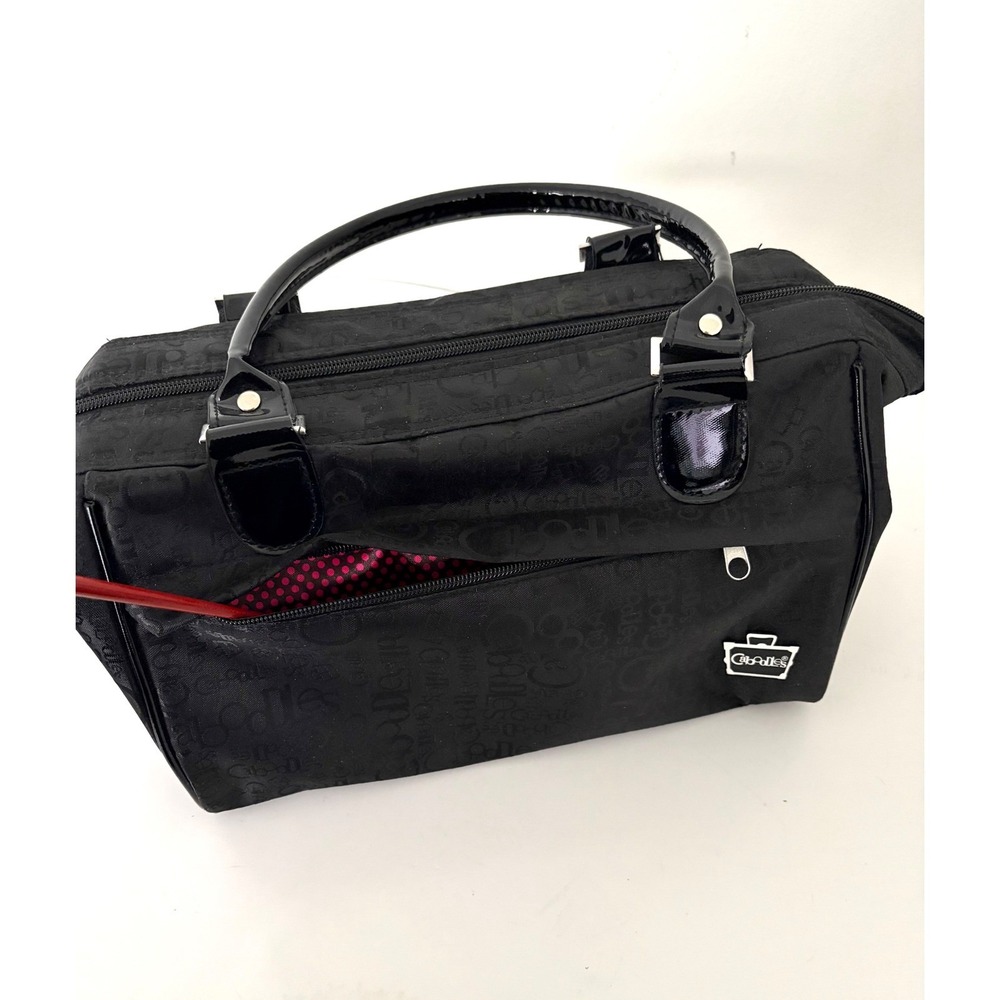 Caboodles Y2K Black Cosmetic Bag Large Travel Makeup Organizer Tote Pockets NWOT - Picture 11 of 16